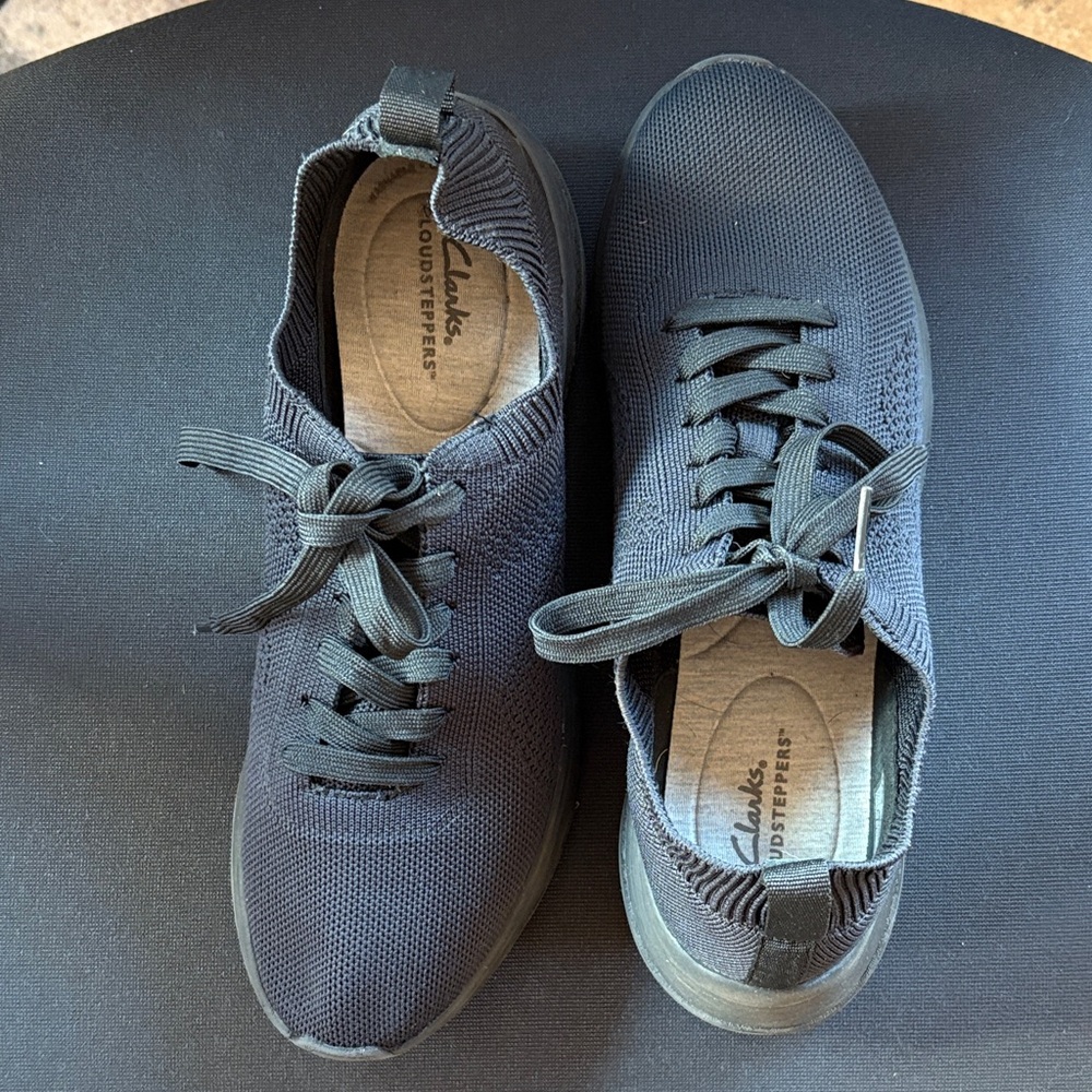 Clarks Women's Black Knit Sneakers